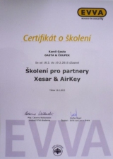 Certifikát CP EVVA Xsesar a AirKey Kamil Gasta