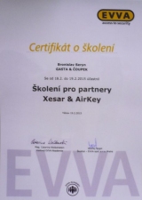 Certifikát CP EVVA Xsesar a AirKey B.Seryn