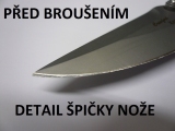 detail tupého nože, ostří k nabroušení